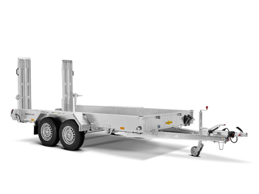 Aanhangwagen Tandemasser met stalen oprijplaten in detail